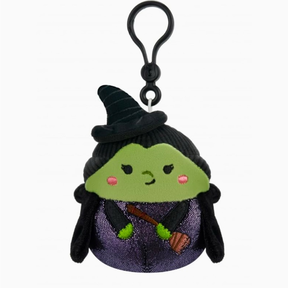 Squishmallows Witch Keychain Elphaba - Purple and Green